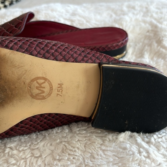 Michael Kors burgundy Natasha snake print mules - Picture 4 of 7